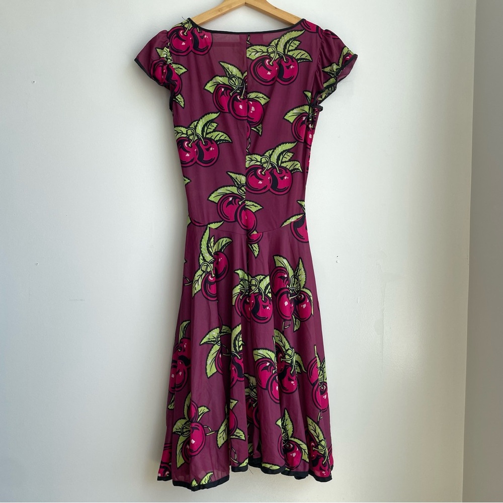 Vintage 1970s Betsey Johnson Alley Cat Cherry Print Dress - Picture 7 of 8